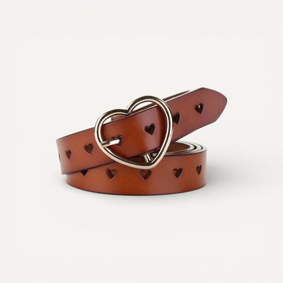 Ceinture Femme à Motifs Cœur et Boucle Cœur Dorée