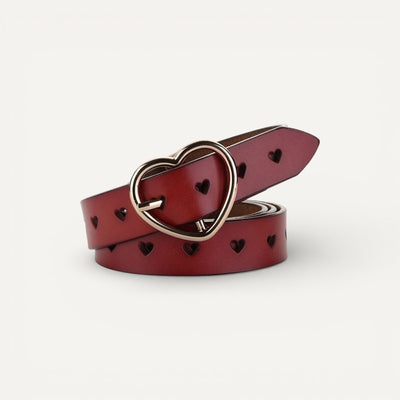 Ceinture Femme à Motifs Cœur et Boucle Cœur Dorée