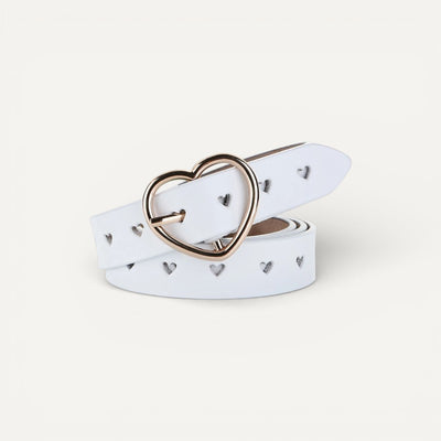 Ceinture Femme à Motifs Cœur et Boucle Cœur Dorée