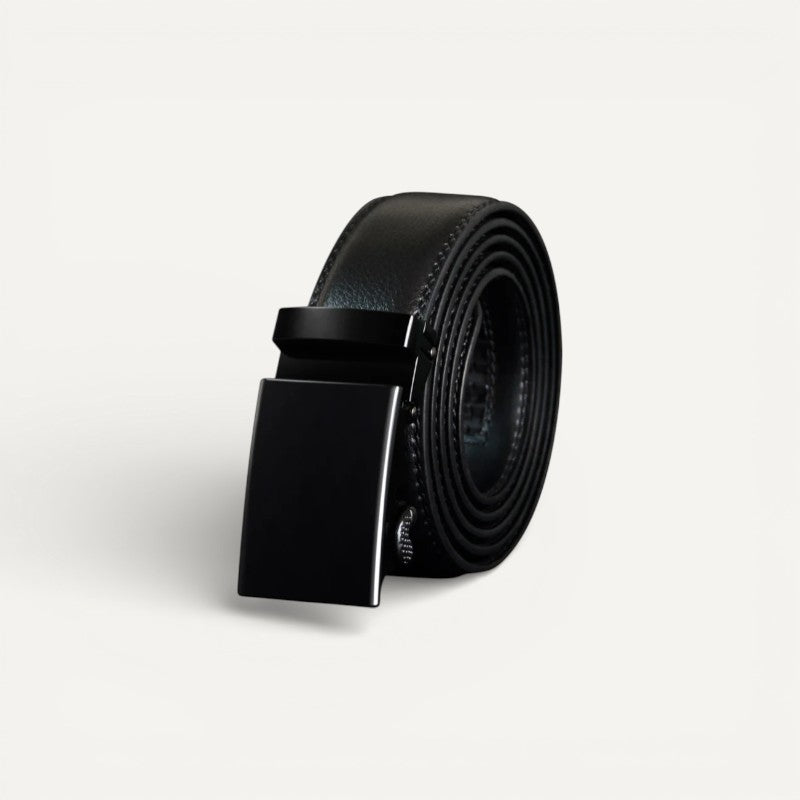 Ceinture Homme en Cuir Lisse à Boucle Automatique Moderne
