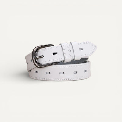 Ceinture Femme en Cuir Surpiqué à Boucle Classique