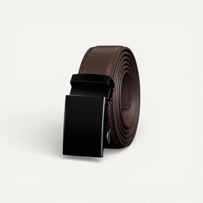 Ceinture Homme en Cuir Lisse à Boucle Automatique Moderne