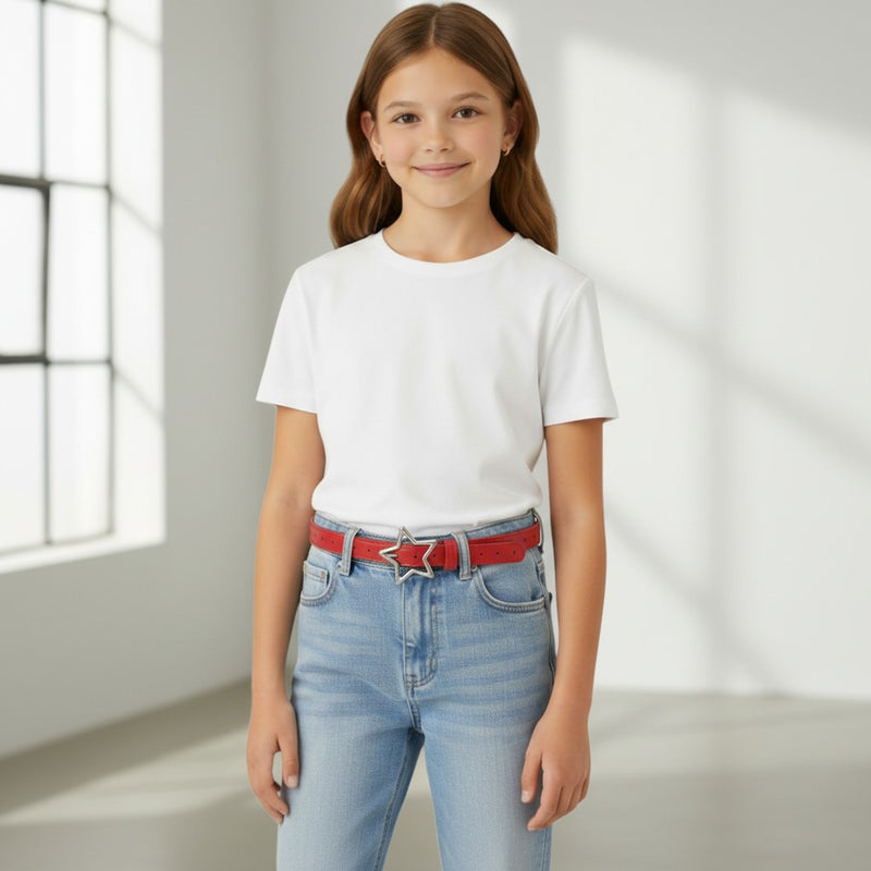 Ceinture Enfant avec Boucle Étoile Argentée
