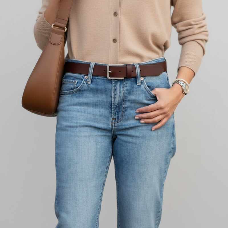 Ceinture en Cuir Femme avec Boucle Rectangulaire Moderne