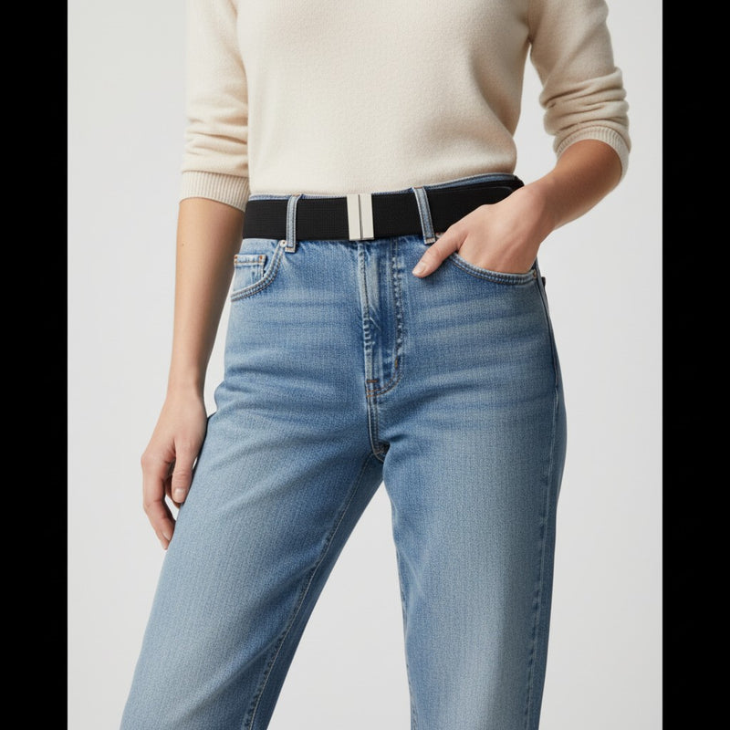 Ceinture Femme Élastique Large avec Boucle Métal Élégante